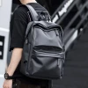 Men's backpack, leather, large-capacity travel backpack, junior high school, senior high school and college student schoolbag, trendy men's bag, computer bag Specification image
